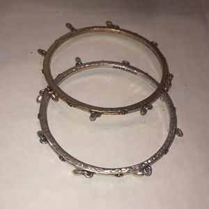 Set of 2 Bracelets with little charm hang offs